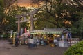 Retro souvenirs store Toshogu Daiichi Shop beside the stone torii gate of Ueno TÃÂshÃÂ-gÃÂ« shrine. Royalty Free Stock Photo